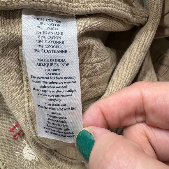 Faherty Mens Size 31 Jeans Stretch Terry 5 Pocket Pant Khaki Tan Slim Straight - Picture 7 of 16